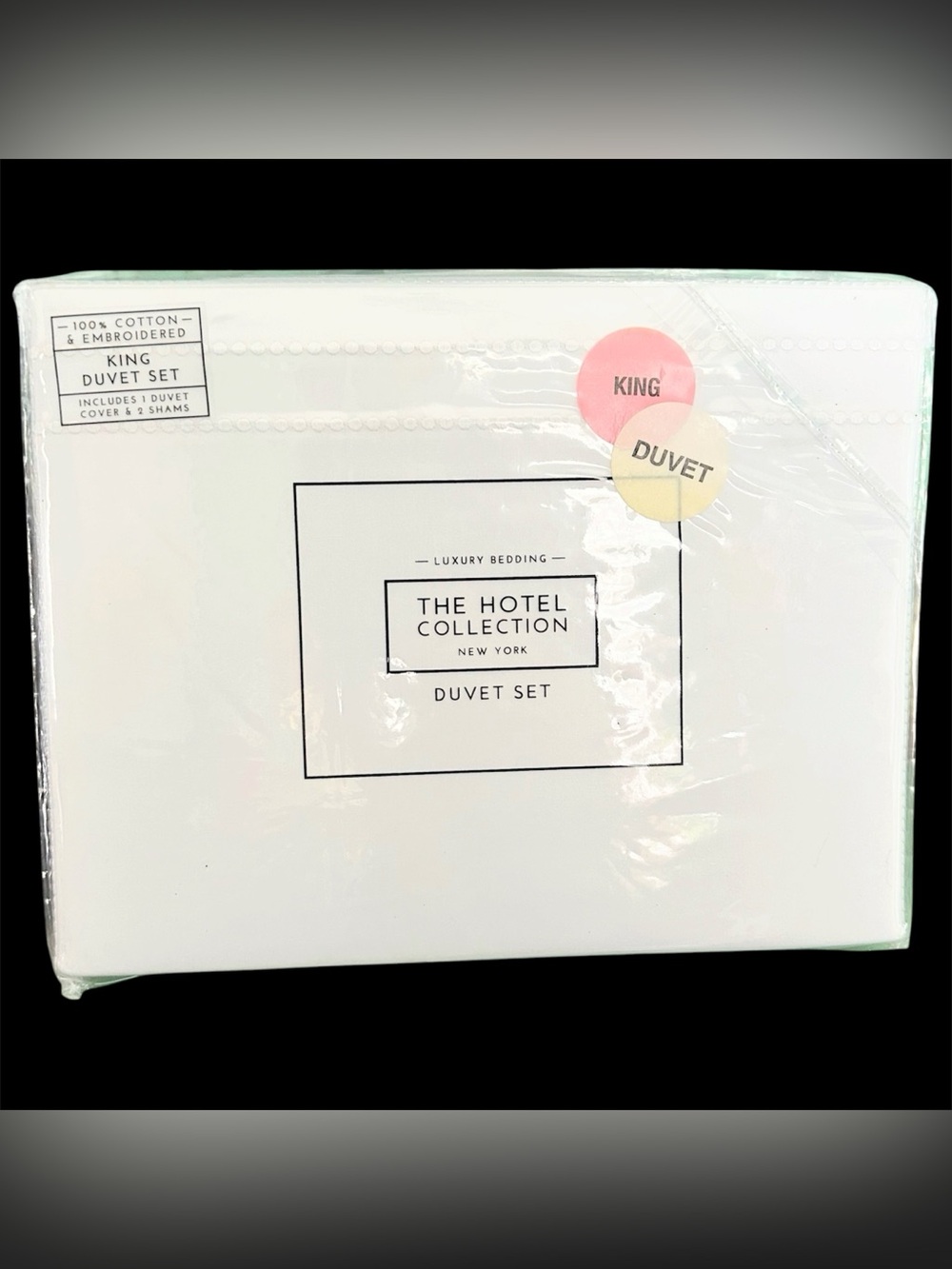 The Hotel Collection New York King Duvet Set Duvet Cover Two Shams White 3 Piece